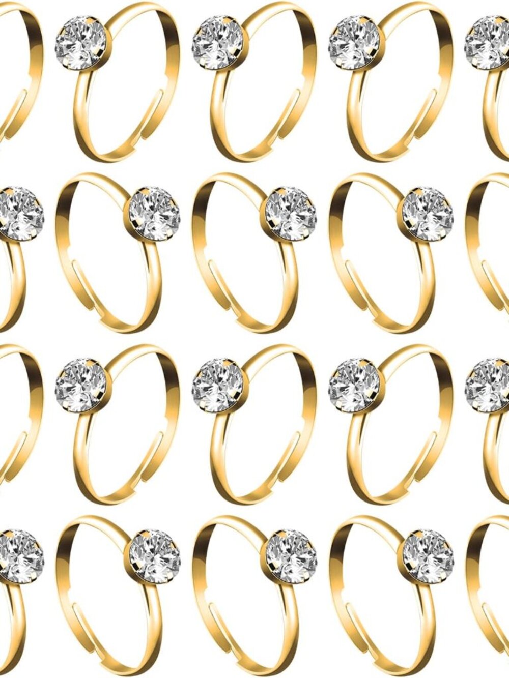 36 Packs Diamond Engagement Rings Bridal Shower Rings for Wedding Table Decorati